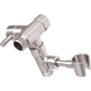 NearMoon All Metal Shower Arm Diverter with Handheld Mount, G1/2 3-Way Valve Bathroom Universal System Replacement Part for Hand and Fixed Shower Head (Brushed Nickel)