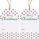 Christmas Gift Tags with String 50 Pcs Merry Christmas Design Tags Xmas Holiday to from Name Tag Paper Gift Hang Label Tag for Christmas Decorations DIY Crafts Xmas Present