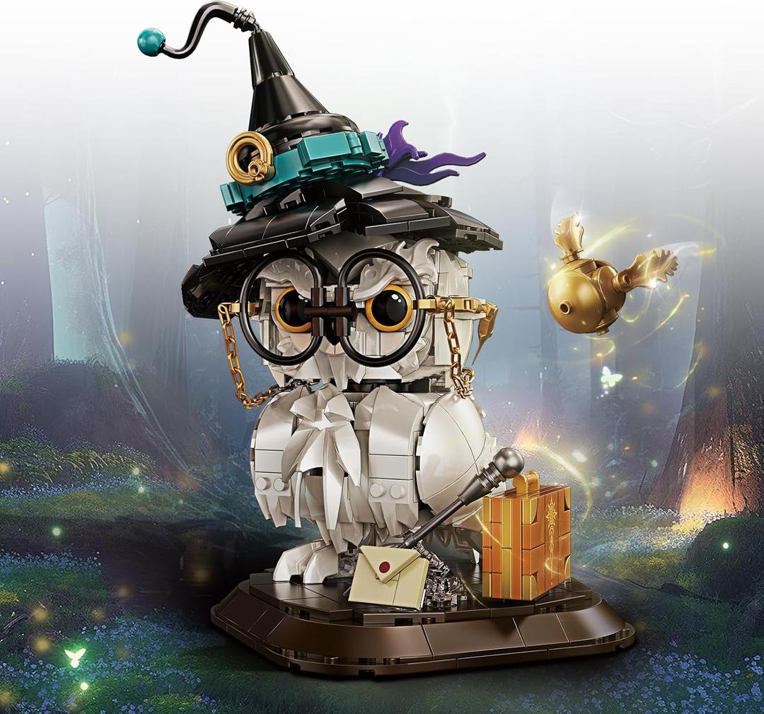 Owl Animal Building Set for Kids Collectible Magic Bird Model Toys Compatible with Lego Animal for Adults Creative Home Decor and Office Art Gifts Toys for Boys and Girls Aged 8+