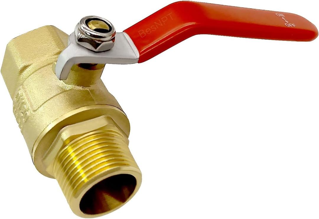Brass 3/4" NPT Male to 3/4" NPT Female Shut-Off Ball Valve for Water Fuel Air