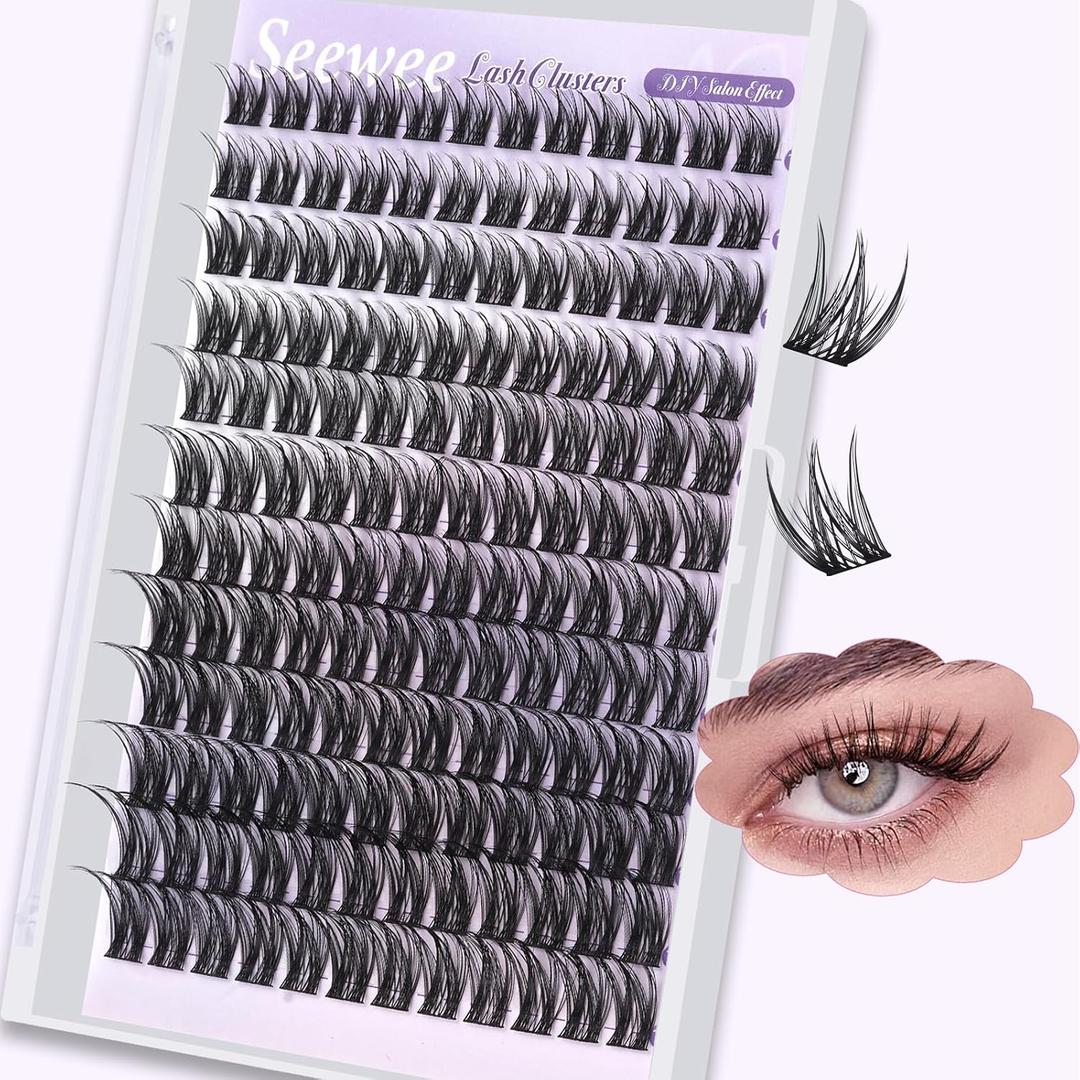 Wispy Lash Clusters 10-18mm Mix D Curl Lash Clusters 144pcs DIY Cluster Eyelash Extensions Individual Natural Lashes Cluster False Eyelash Clusters (S2 Lashes Only)