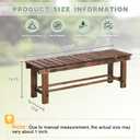Outdoor Garden Bench, 3-Person Wood Patio Bench Weatherproof Outdoor Backless Bench, Anti-Corrosion and Anti-Rust Garden Benches for Garden Lawn Porch Park Backyard (Carbonized,47.25''/120cm)
