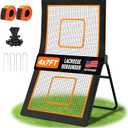 Lacrosse Rebounder, 4x7FT Bounce Back Net with 5 Adjustable Rebound Angles & 2 Target Stripes, Lacrosse Rebound Net Perfect for Lax Volleyball Baseball Soccer Practice Backyard