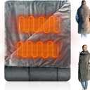 Portable USB Heated Blanket, 3 Heat Settings Wearable Heated Blanket Throw 3 Hrs Auto Off, Overheat Protection Soft USB Heating Blanket Wrap Machine Washable, Grey (Power Supply Not Included) (Gray)