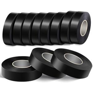 12 Pack Black Electrical Tape, Waterproof High Temp Electric Tape, 0.75 in Wide, 65 FT Long, 5 mil Thick, Ideal for Home Outdoor Electric Insulating Wire Wrapping, Flame Retardant