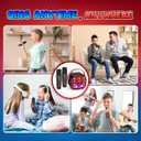 Cool Mini Karaoke Machine Toys: Kids Toys Xmas Birthday Gifts Age 3-12+ LED Portable Bluetooth Speaker with 2 Wireless Microphone Stocking Stuffers Gift Toy for 4 5 6 7 8 9 Years Old Girls Boys (Black)