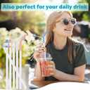 6pc Plastic Replacement Straws Reusable for Stanley Tumbler 30 oz 40 oz, 12 Inch Straight Replacement Straw with Silicone Tips, Straw Covers and Cleaning Brushes