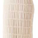Flowy Boho Beach Dress for Women Halter Backless Smocked Vacation Long Dress Sexy Off Shoulder Resort Maxi Sundress (Small, Ivory)