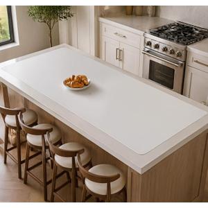120''x24''(305cmx60cm) Extra Large Silicone Mat for Kitchen Counter, Non-Slip Heat Resistant Countertop Protector, Waterproof Durable Kitchen Mat for Countertops, Semitransparent