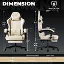 GTPLAYER ACE-PRO Music Gaming Chairs Built-in Speakers, App Support & Bluetooth Control, Computer Game Chairs with Footrest for Adults, Ergonomic Reclining Silla, Linkage Armrest, Ivory