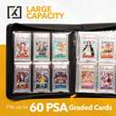 X PRO Graded Card Binder - Holds 60 Graded Slabs, Suitable for PSA and CGC Slabs | 6 Pocket Slab Binder Design | Ringless PSA Slab Binder | PSA Slab Case (Midnight Blue)