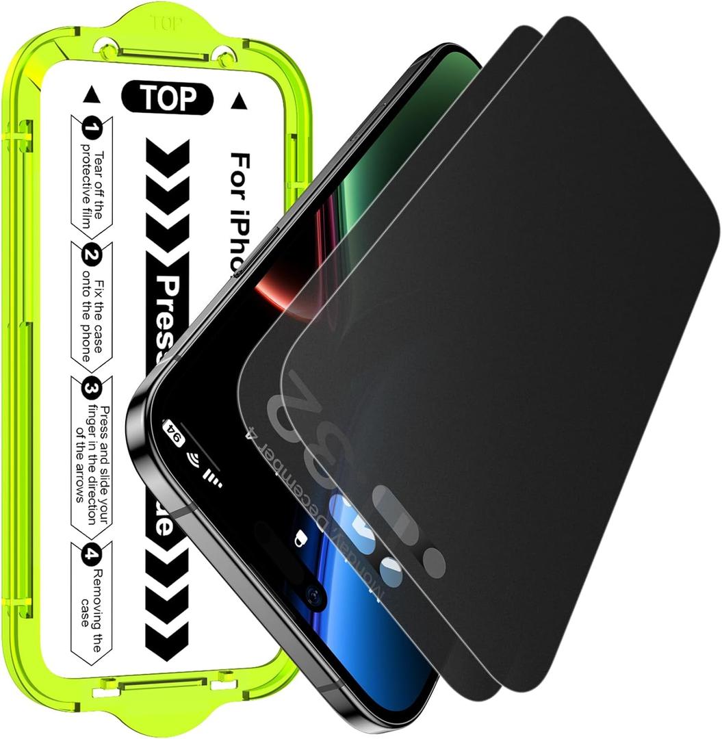 Esanik 2-Pack for iPhone Air Matte Privacy Glass Screen Protector, Anti-Glare & Anti-Spy,Anti-Reflection, Smooth as Silk, Military-Grade 9H Hardness,Flawless Fit Tray