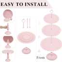 Set of 9 Cake Stands Metal Cupcake Stand Set Multiple Styles Candy Fruit Display Tower Dessert Plate Cake Serving Tray for Birthday Party Wedding Anniversary Baby Shower Engagement (Pink)