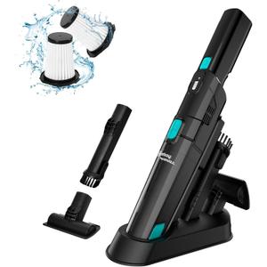 Nicebay Cordless Handheld Vacuum,Hand Vacuum Cleaner 15KPA Powerful Suction with Fast Charging Dock, Portable Lightweight Cleaner, Rechargeable Hand Held Vacuum Cleaner for Home,Office,Pet&Car,Blue