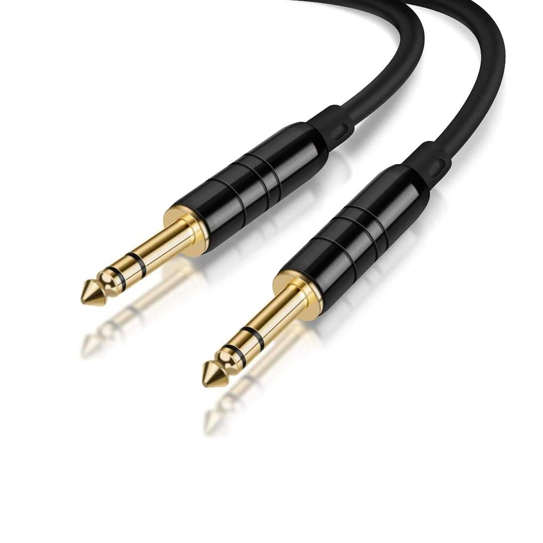 CableCreation 1/4'' TRS Cable 15FT*2, Pro Grade Instrument Guitar Cable,1/4 Inch 6.35mm Balanced Stereo Audio Cord for Bass,Keyboard,AMP,Speaker,Mixer,Studio Monitors,Yamaha Speaker/Receiver