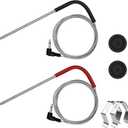 2-Pack Temp Meat Probe Replacement for Pit Boss Pellet Grills and Smokers, 3.5 mm Plug Thermometer Probes with 2 PCS Probe Grommets and Clips