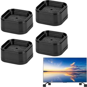 4 Pack TV Stand Riser Blocks, Heavy-Duty Adjustable Height Blocks for Raising TV Stand, Rectangular Adjustable Block Lift, Durable Non-Slip Television Elevation Pads for Home and Office