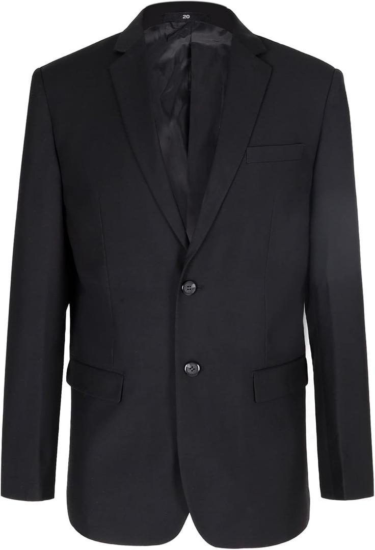 HAZELAND Boys Formal Blazer Suits Jacket (Black), Size: 16-17