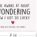 Alzombi Funny Snoring Anniversary Card for Husband Wife, Cute Birthday Card for Boyfriend Girlfriend, Snore Valentines Day Cards for Him Her