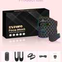 Red Light Photon Facial & Neck Mask with Remote Control, 7 Custom Modes with Infrared, Portable & Rechargeable with Timer for Home Use, 850nm Infrared & Red Light Masks, Black