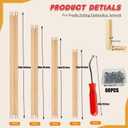 16 Pcs 4 Sets Stretcher Bars for Needlework Canvas Stretcher Bars 10 Different Size Combinations Embroidery Stretcher Bars for Cross Stitch Frame Set with Thumbtack and Remover Tool(Large Size)