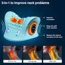 Neck Massager 2025, Neck Stretcher Cervical Traction with Heat, 3 Modes, Portable Massage Neck Hump Corrector for Pain Relief and Muscle Relax, 26 Angle Cervical Traction Device (Blue)