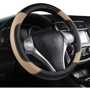 Wheel Steering Protector Pu Leather Steering Wheel Cover Car-Styling Car Interior Accessories 37-38Cm Crown Steering Covers