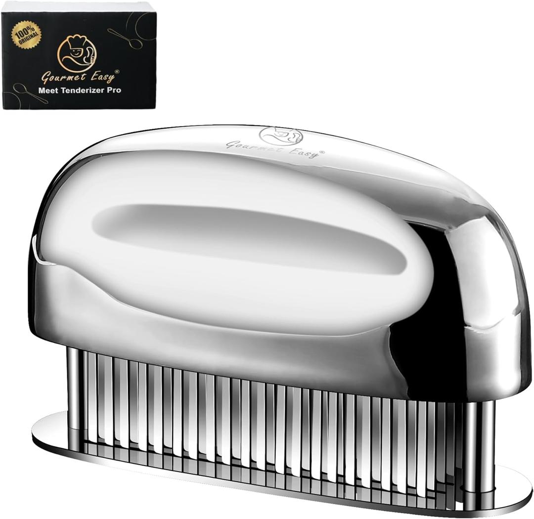 Meat Tenderizer Tool - Hand Held Blade Tenderizer for Meat - Ultra Sharp Needle Blades 100% Stainless Steel - Heavy Duty Kitchen Gadgets - Cooking Gadgets for Tenderizing Chicken, Steak, Veal, BBQ