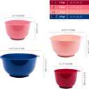 BoxedHome Classic Mixing Bowl Set, BPA Free Plastic, Microwave and Dishwasher Safe, 4.5 quarts (Pink/Blue)