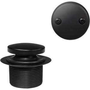 Westbrass R93-2-62 1-1/2" Coarse Thread Tip-Toe Bathtub Drain Trim Set with 2-Hole Overflow Faceplate, Matte Black Westbrass R93-2-62 1-1/2" Coarse Thread Tip-Toe Bathtub Drain Trim Set with 2-Hole Overflow Faceplate, Matte Black