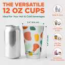 ECO SOUL 12 oz 50 Disposable Paper Cups,Hot/Cold Beverage Paper Drinking Cups, Leakproof Printed Cups for Cafe, Office, Party