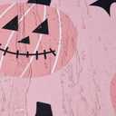 Cute Halloween Fabric Shower Curtain Aesthetic Funky Bathroom Decorations, Pink Trendy Scary Jack Pumpkins Bats Witch Hats Gothic Halloween Fall Girls Kids Shower Curtain Set with Hooks