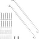 Shower Grab Bar, 2 Pack 39.4 Inch White Bathroom Grab Bar, 1.25" Diameter 304 Stainless Steel Anti-Slip Grab Bars for Bathtubs and Showers, Handicap Shower Grab Bar for Seniors Elderly