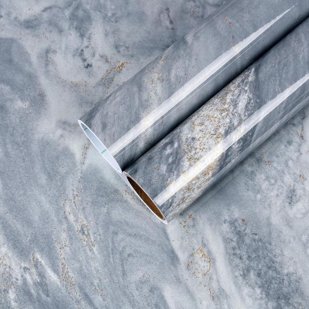 3 x CHIHUT Glossy Marble Contact Paper Peel and Stick Countertops 12"x100"