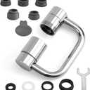 Rotatable Faucet Extender, Universal Swivel U-Shaped Rotatable Faucet Aerator Extender with 2 Flow Modes Suitable for Kitchen Bathroom Sink