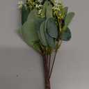 40 Pieces of Artificial Greening Eucalyptus Stem Artificial White Seeds Plant Suitable for Family Wedding Vase Center Bouquet Flower Arrangement