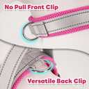 Escape Proof Dog Harness Medium Sized Dog Soft Lightweight Padded Mesh Dog Harness for Medium to Large Dogs, Reflective Adjustable Chest Pet Vest with Handle, Gray/Pink, XL