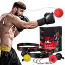 KTEBO Boxing Reflex Ball Headband Set - Includes 4 Different Balls and 2 Adjustable Headbands for Beginner Proficiency Improvement, Great Boxing Equipment, Perfect Stocking Stuffers