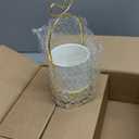 JUXYES Ceramic Silverware Holder For Tabletop, White Cutlery Holder With Golden Metal Bracket, Decorative Flatware Holder Countertop Utensil Holder Organizer for Wedding Kitchen Dining Tables (Pack of 3)