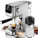 20 Bar Espresso Machine, Hot & Cold Brew Coffee Maker with Milk Frother, Touch Screen, Compact Water Tank, Expresso Coffee Machines for Lattes, Cappuccinos, Americano, Home & Office, Stainless Steel (Sliver)
