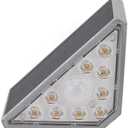 Hyuduo 4 Set Solar Stair Lights 9 LEDs IP68 Outdoor Solar Step Lights for Decorating Garden Staircases Patios 4 Pcs