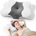 DISSA Cervical Neck Pillow for Side Sleepers Ergonomic Contour Memory Foam Pillow with Adjustable Orthopedic Neck Support for Pain Relief - Gift for Christmas & Birthdays, Queen