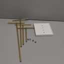 Amazon Basics Four-Tier Jewelry Tree Stand - White/Brass