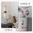 KARTOOSH Battery Operated Wall Sconces, Dimmable Wall Sconces Set of Two, 350Rotate, 3000K LED Black Wireless Wall Light for Living Room, Bedroom,Hallway, 32.2 Inch (2 Pack)