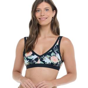 Skye Women's Standard Harlow V-Neck Bikini Top Swimsuit, Botanic Floral Print, L