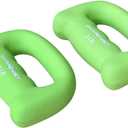 GYMENIST Set of 2 Hand Shaped Neoprene Exercise Workout Jogging Walking Cardio Dumbbells Pair (3-LB Green)