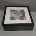 eletecpro 12x12 Picture Frames Set of 9 with Mat for 8x8 Photos or without Mat for 12x12, Square Gallery Wall Decor Collage for Picture Display, Black Frame Set for Wall Hanging