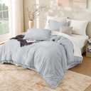 Andency Light Grey Comforter Set Queen, 3 Pieces Boho Tassel Lightweight Bedding Comforter Sets, All Season Soft Fluffy Fringe Bed Set (90x90In Comforter & 2 Pillowcases)