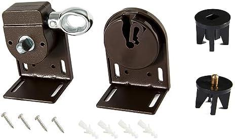 Metal Ring mounting Bracket+28mm Cover end, Sunshade Replacement Accessory, Universal for Coolaroo External Roller Blinds, Sunshade Curtains, Indoor and Outdoor Cordless Roller Blinds (Brown)