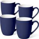 Urbanstrive 16 oz Large Coffee Mugs Set of 4 Ceramic Coffee Mug White Coffee Cups Tea Cups Idea Gift for Women Men House Warming Gifts New Home Office, Dark Blue 4 Pack